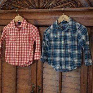 Two boy’s GAP flannel button ups -3T